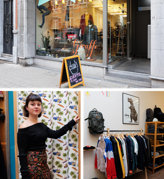 Une femme examine l'étalage d'un magasin de vêtements